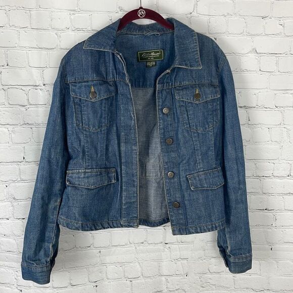 Eddie Bauer Jean Jacket Button Up Size XS - Picture 2 of 8